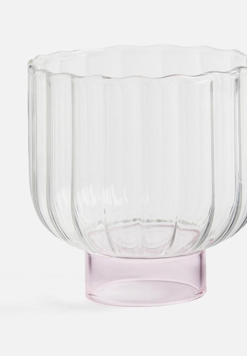 H&M - Fluted tumbler - transparent/pink