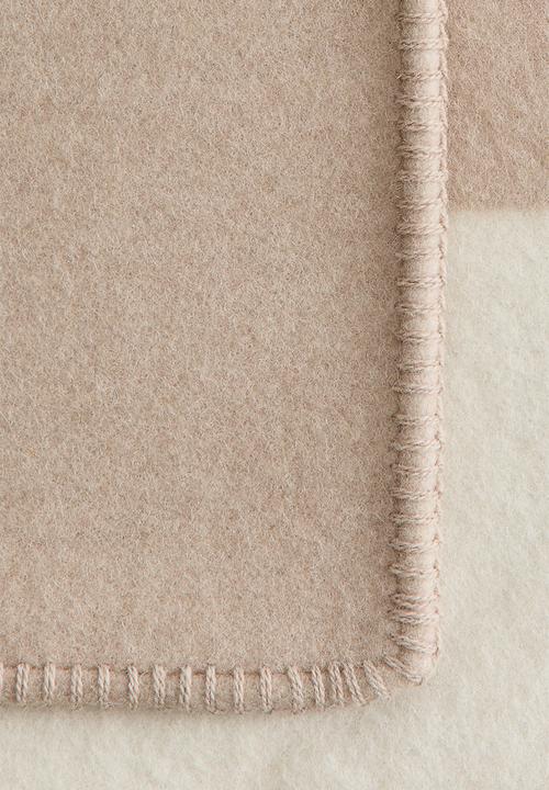 H&M - Wool-blend blanket - beige/colour block
