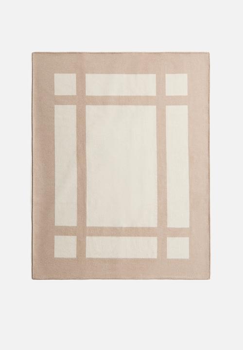 H&M - Wool-blend blanket - beige/colour block