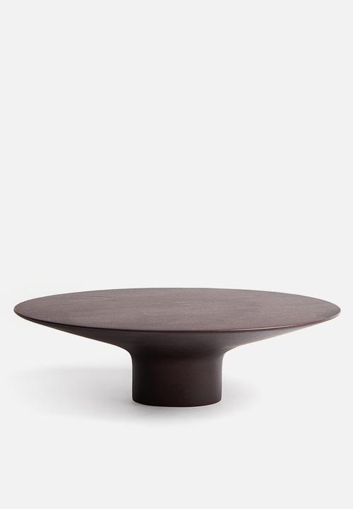 H&M - Footed serving plate - dark brown