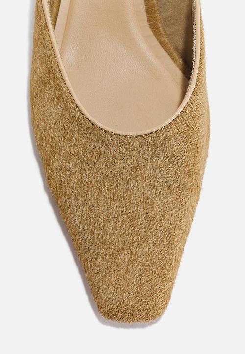 H&M - Heeled leather mules - beige