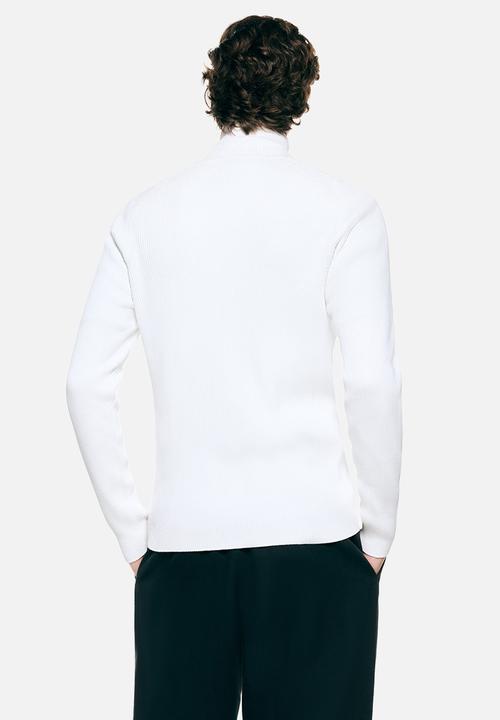 H&M - Slim fit rib-knit cardigan - white