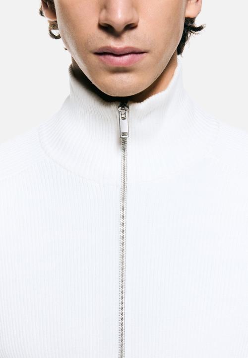 H&M - Slim fit rib-knit cardigan - white