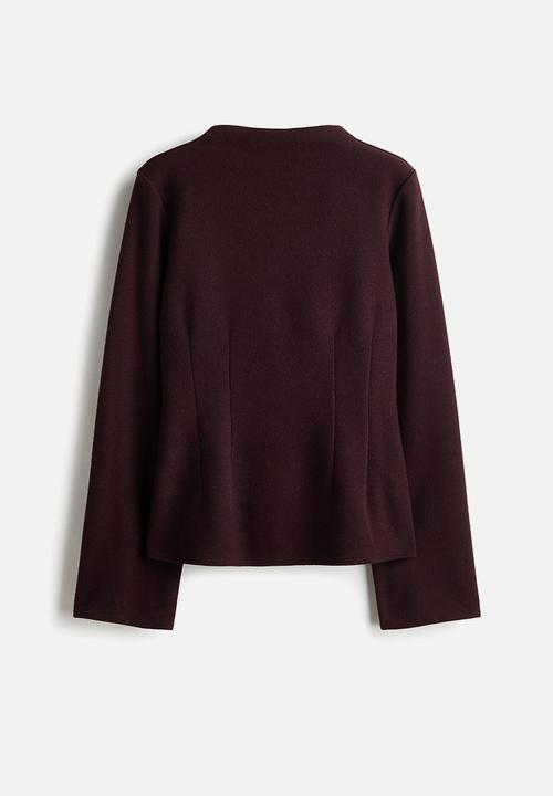 H&M - Waisted top - plum red