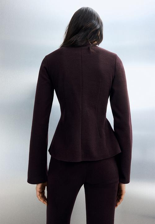 H&M - Waisted top - plum red