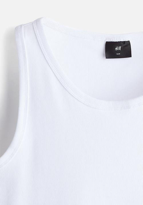 H&M - Slim fit ribbed vest top - white