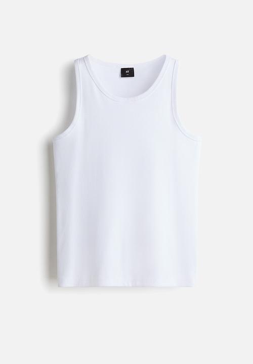 H&M - Slim fit ribbed vest top - white