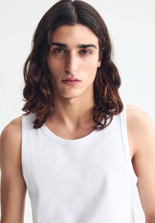 H&M - Slim fit ribbed vest top - white