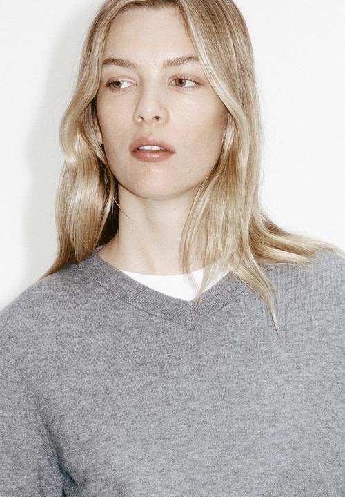 H&M - V-neck jumper - grey marl
