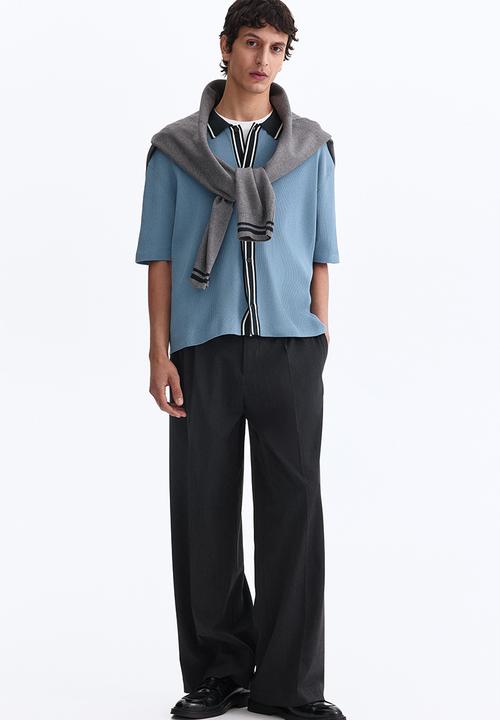 H&M - Regular fit rib-knit shirt - blue
