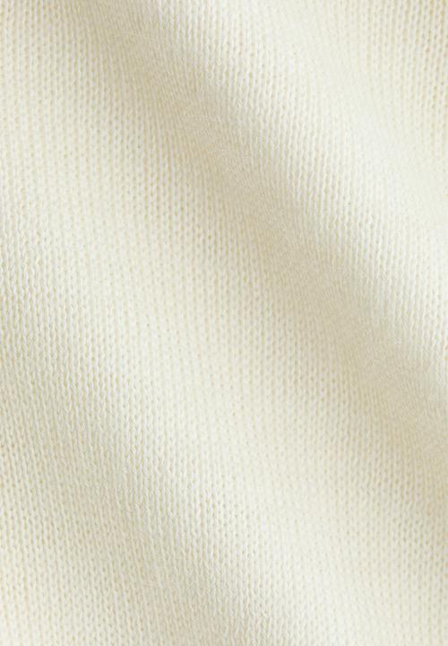 H&M - Fine-knit one-shoulder top - cream
