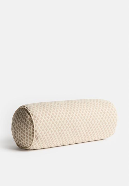 H&M - Jacquard-weave outdoor bolster - light beige/patterned