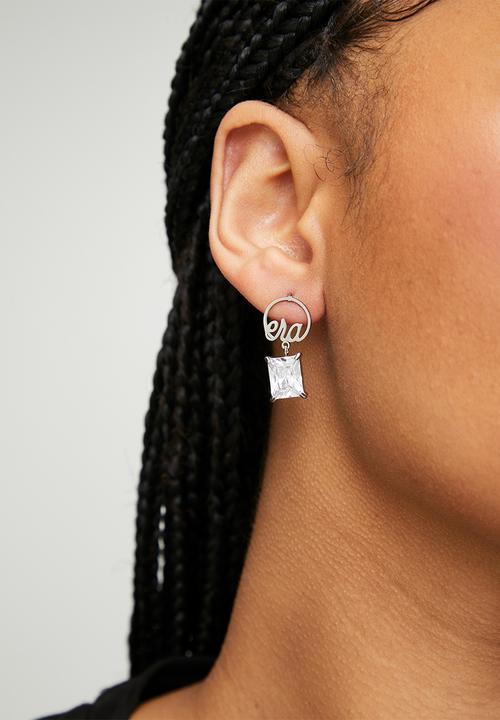 ERA by DJ Zinhle - ERA Square drop earrings  - Silver