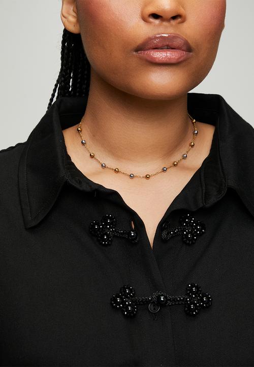 Zoe on Trend - Trendy two-tone ball necklace  - silver/gold