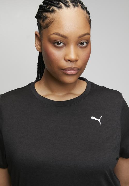 PUMA - Plus w tad essential heather tee - puma black heather