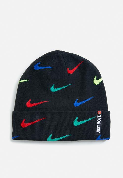 Nike - Nike swoosh repeat beanie set - black