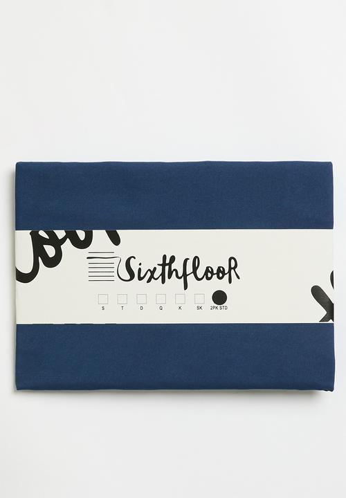 Sixth Floor - Recycled microfibre std pillowcase set - Navy Peony