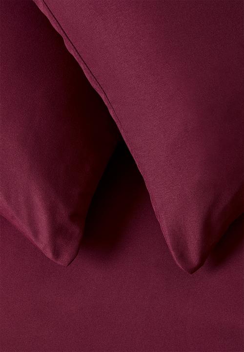 Sixth Floor - Recycled microfibre std pillowcase set - Burgundy