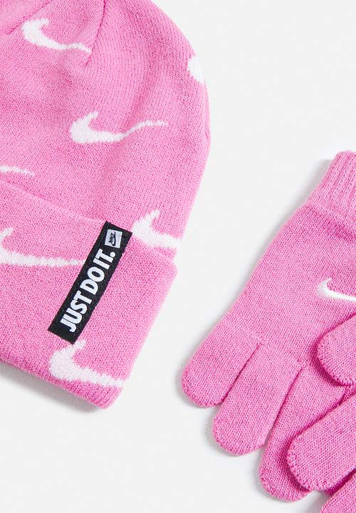 Nike - Nike swoosh repeat beanie set - magic flamingo