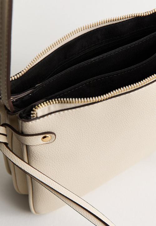 New Look - Triple Compartment Crossbody Bag - Cream