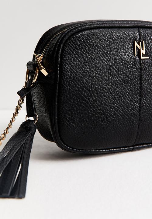New Look - Faux Leather Chain Detail Crossbody Bag - Black