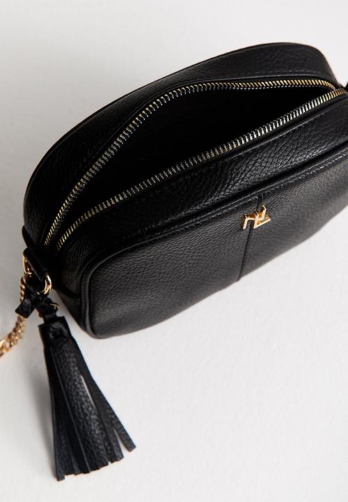 New Look - Faux Leather Chain Detail Crossbody Bag - Black