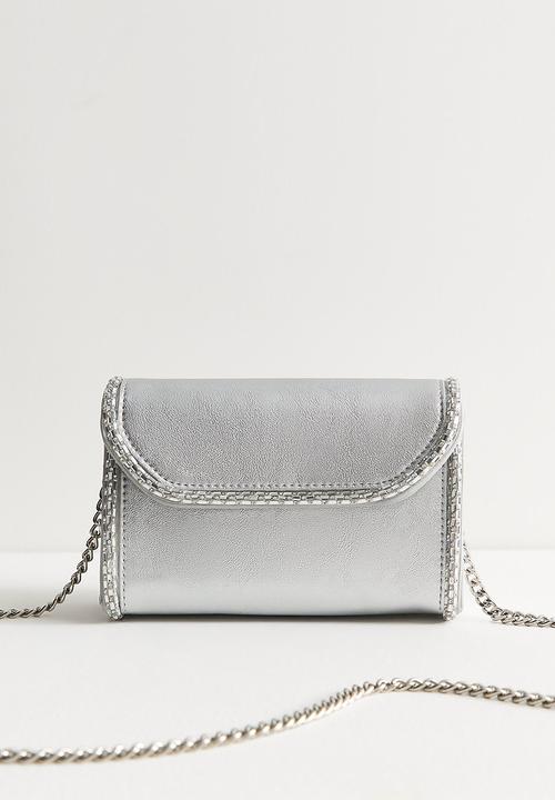 New Look - Piper Piped Clutch - Silver
