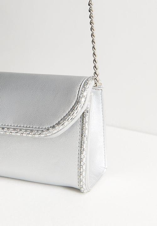 New Look - Piper Piped Clutch - Silver