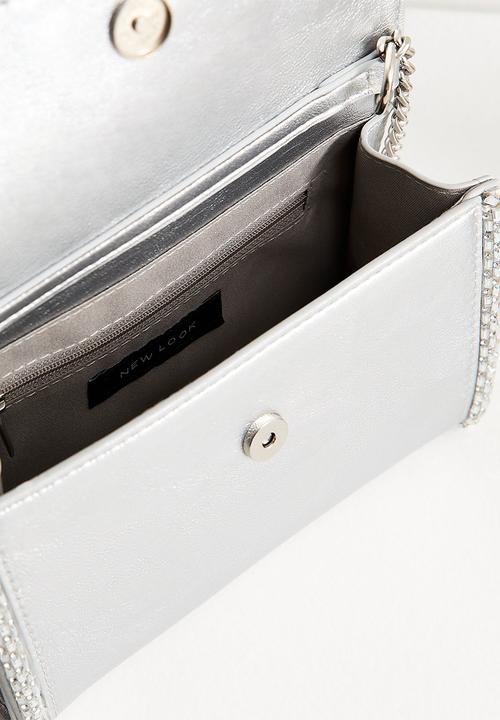 New Look - Piper Piped Clutch - Silver