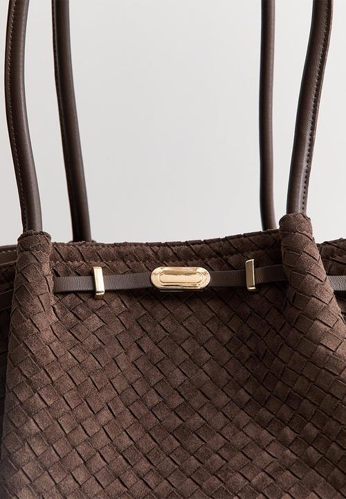 New Look - Soft Winged Weave Slouch Tote - Dark Brown