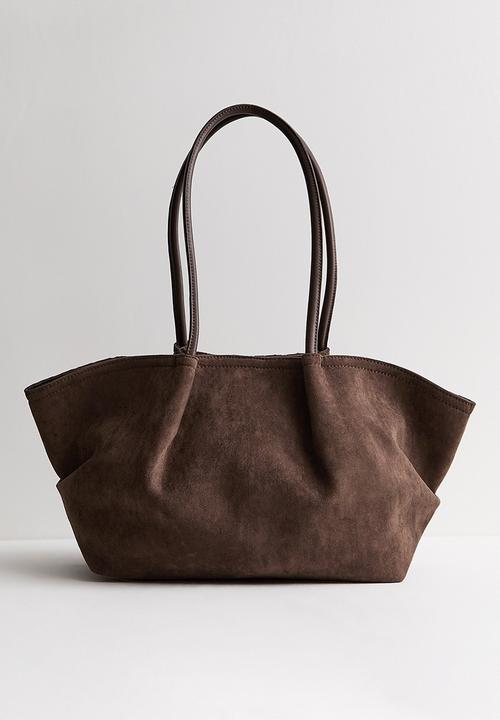New Look - Soft Winged Weave Slouch Tote - Dark Brown