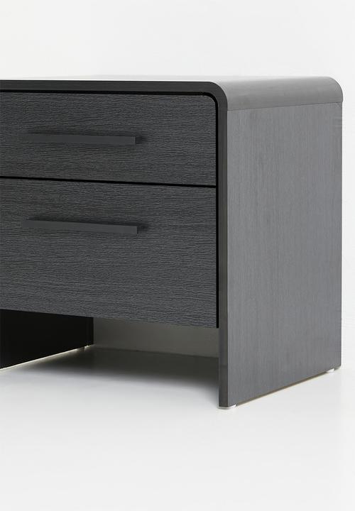Sixth Floor - Millie 2 Drawer Bedside Table - Black