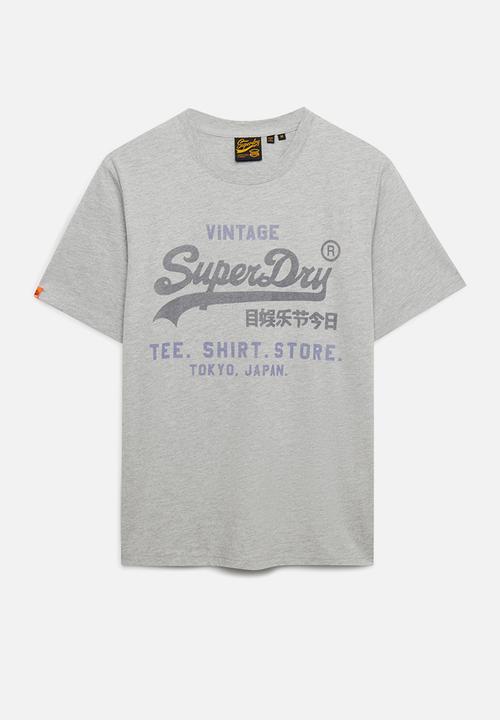 Superdry. - Vl Heritage Relaxed Tee - College Grey Marl
