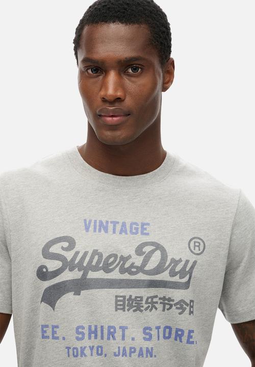 Superdry. - Vl Heritage Relaxed Tee - College Grey Marl