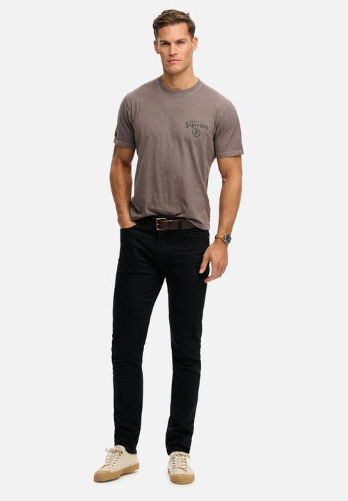 Superdry. - Tokyo Narrative Loose Tee - Dark Pebble Grey