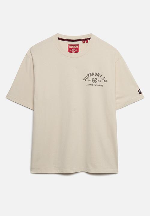 Superdry. - Heritage Biker Loose Tee - Rainy Day Grey