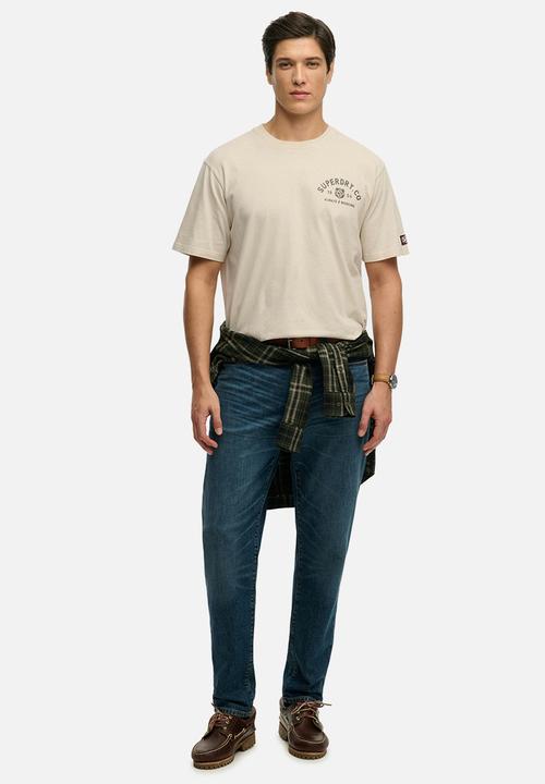 Superdry. - Heritage Biker Loose Tee - Rainy Day Grey