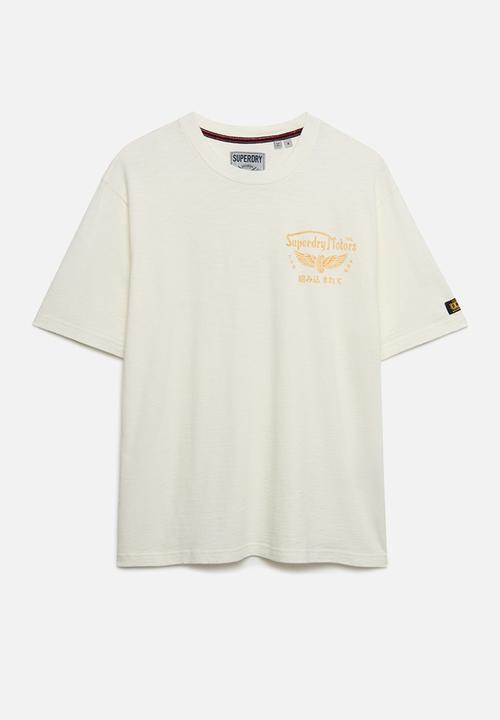 Superdry. - Heritage Biker Loose Tee - Winter White