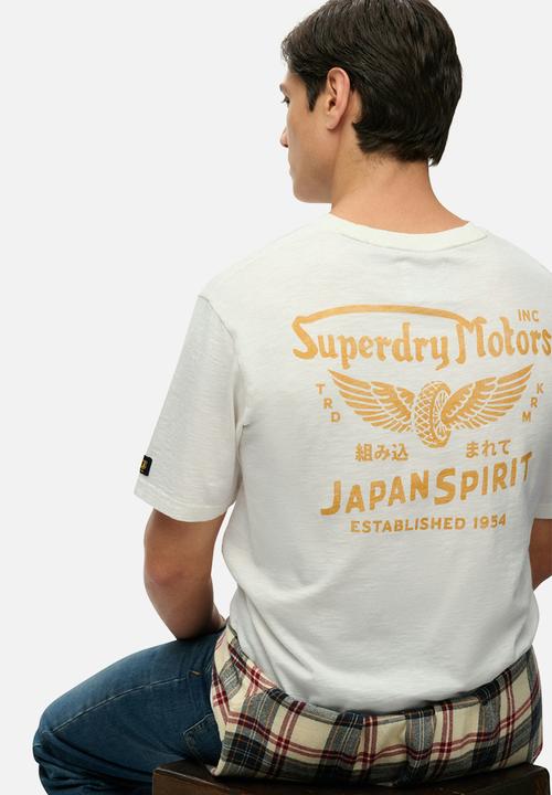 Superdry. - Heritage Biker Loose Tee - Winter White