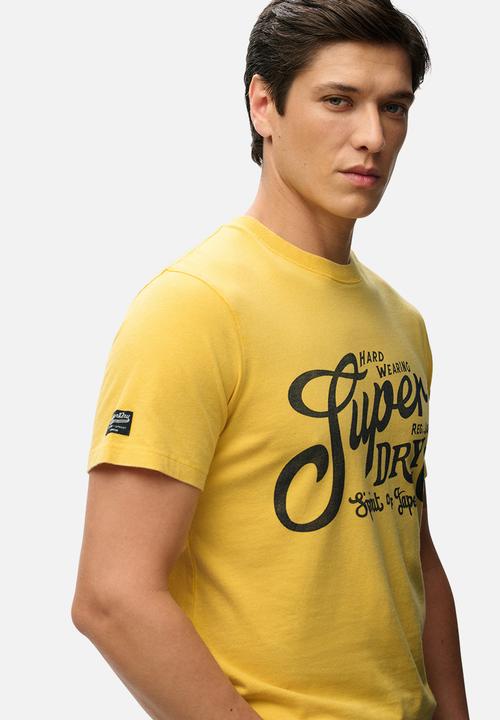 Superdry. - Industry Worker Relaxed Tee - Daffodil Yellow