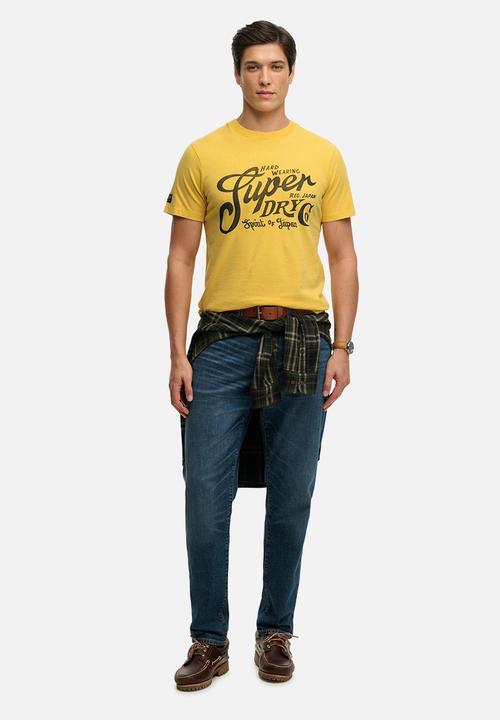 Superdry. - Industry Worker Relaxed Tee - Daffodil Yellow