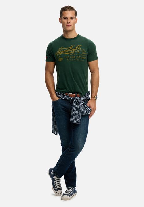 Superdry. - Industry Worker Relaxed Tee - Enamel Green