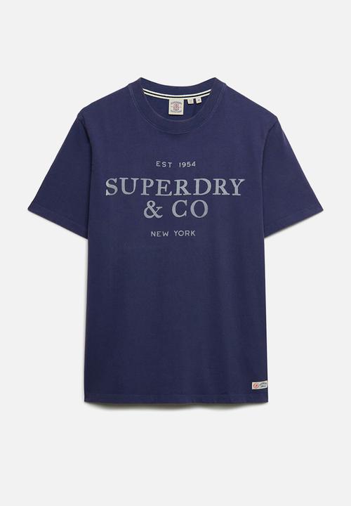 Superdry. - 1954 Company Relaxed Tee - Patriot Blue