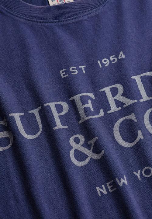 Superdry. - 1954 Company Relaxed Tee - Patriot Blue