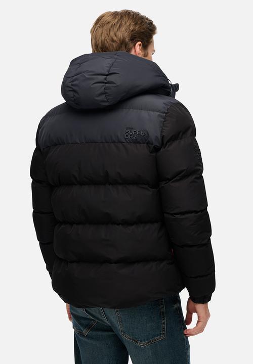 Superdry. - Colourblock Hooded Puffer Jacket - Black/Ebony