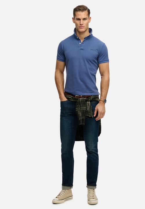 Superdry. - Classic Pique Polo - Bay Blue