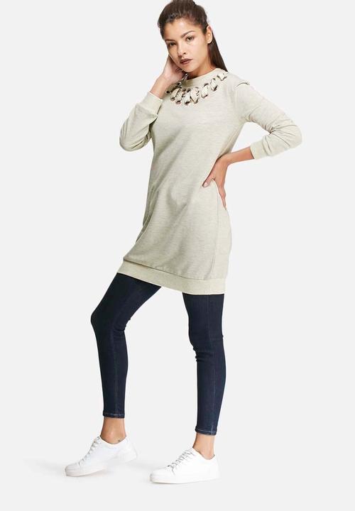Glamorous - Eyelet detail longline top 