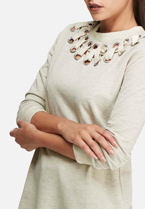 Glamorous - Eyelet detail longline top 