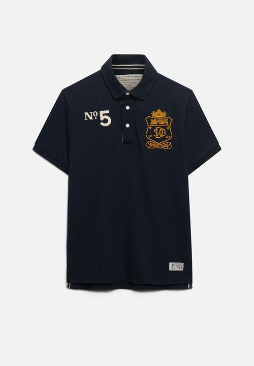 Superdry. - Double Emblem Jersey Short Sleeve Rugby - Eclipse Navy