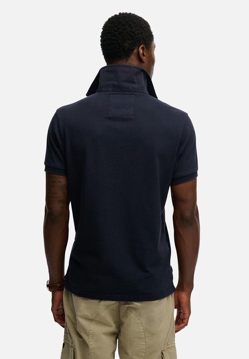 Superdry. - Double Emblem Jersey Short Sleeve Rugby - Eclipse Navy